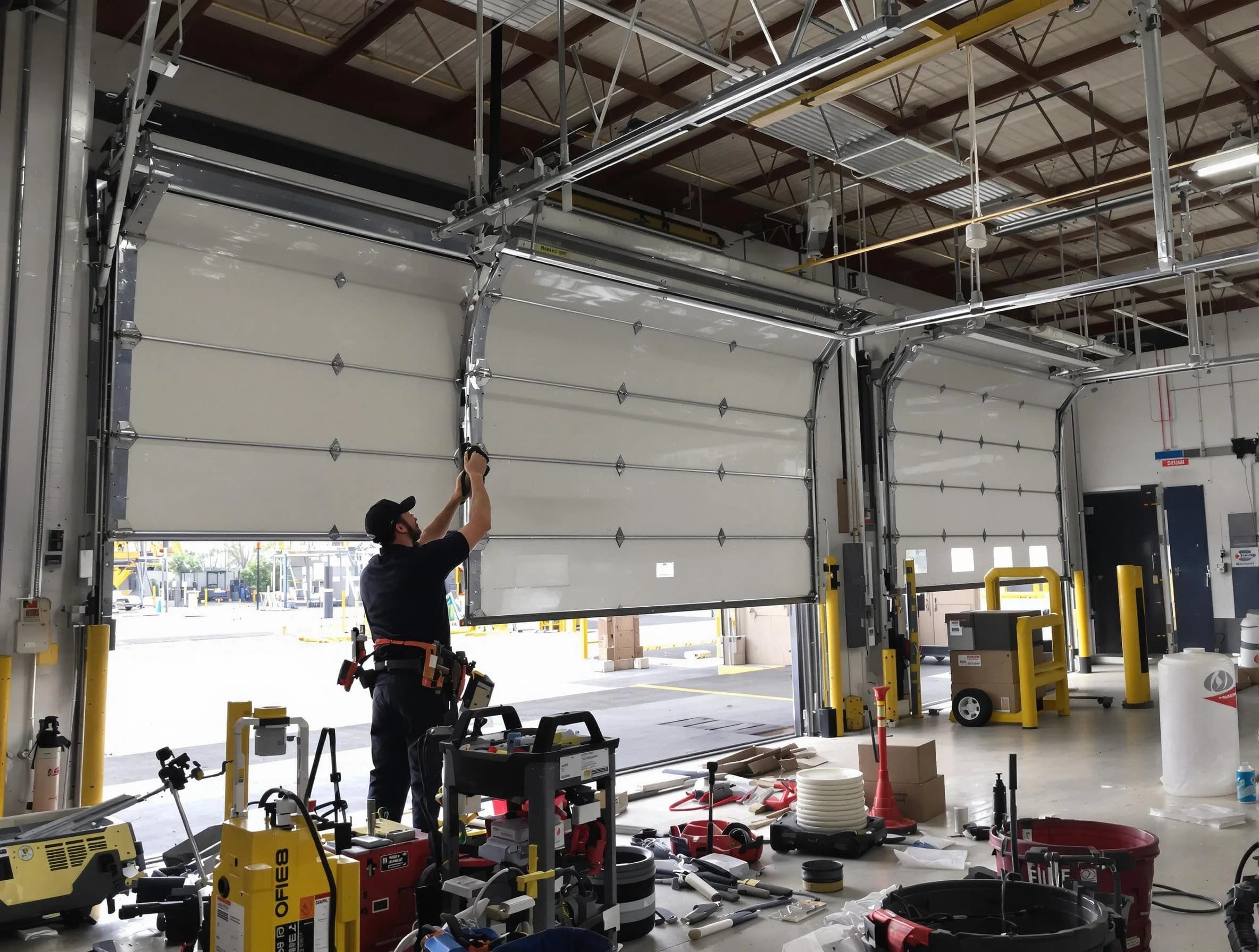 Gloucester Garage Door Repair technician performing commercial garage door repair in Gloucester