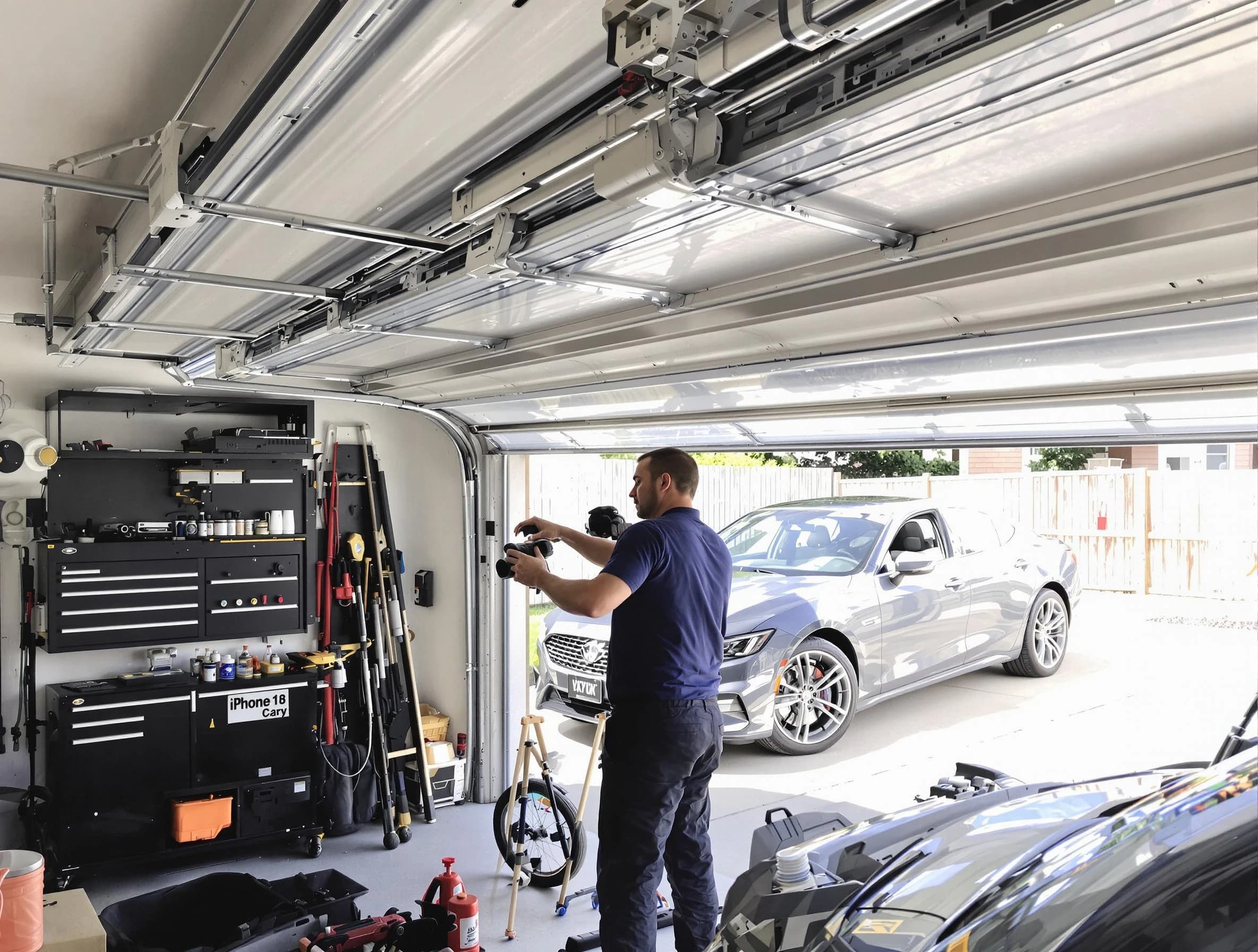 Gloucester Garage Door Repair technician fixing noisy garage door in Gloucester