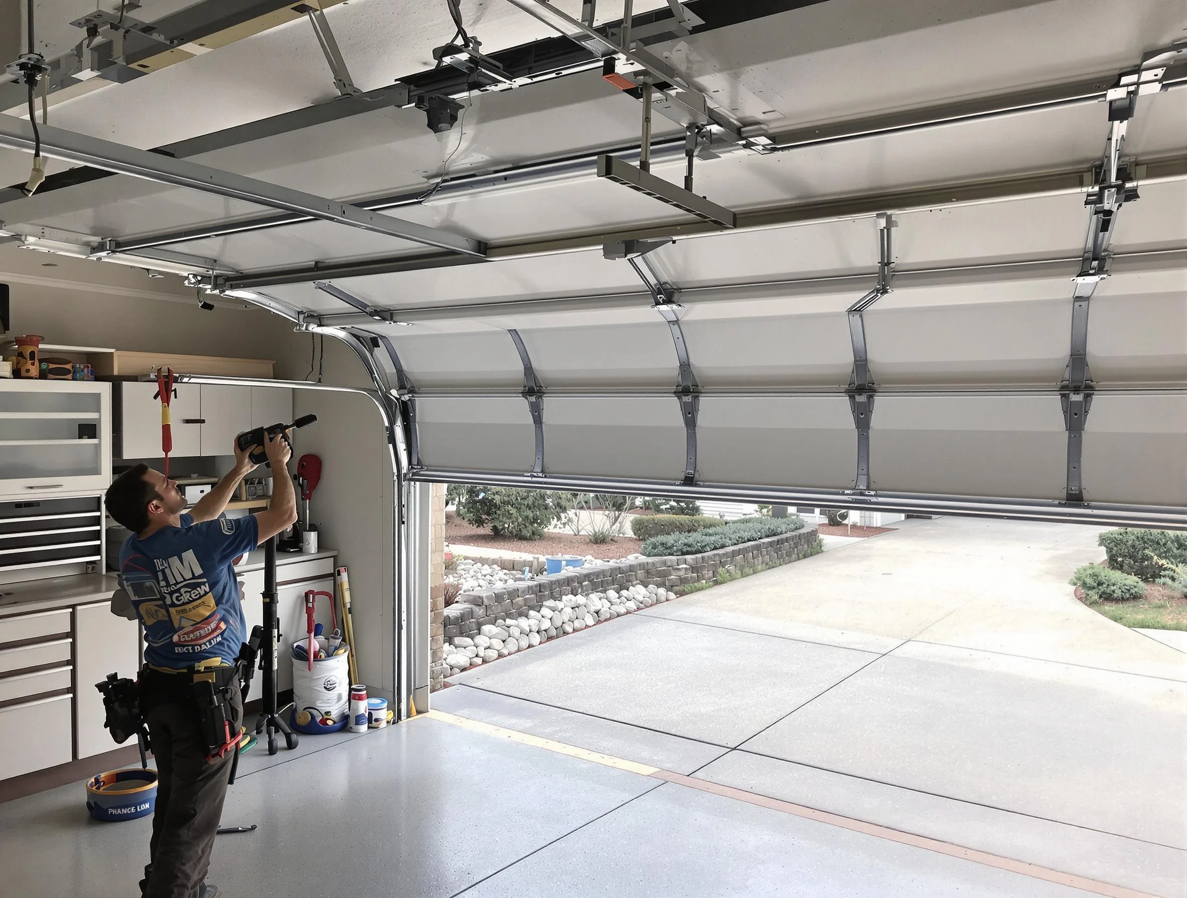 Garage door track repair service by Gloucester Garage Door Repair in Gloucester